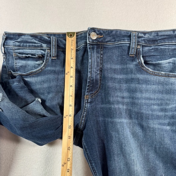 Silver Jeans Womens 18 Blue Boyfriend Straight Mid Rise Medium Wash Stretch - Picture 9 of 11